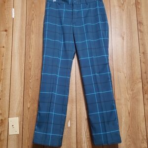 Nike Golf Tour Performance Pants Mens 33x32 Blue plaid  Dri-Fit Outdoors